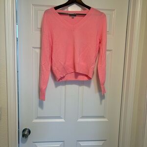 J. Crew Bright Pink V-Neck Sweater